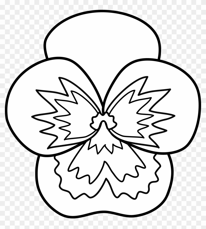 Pansies Flowers Clip Art Free - Pansy Image Black And White #770880