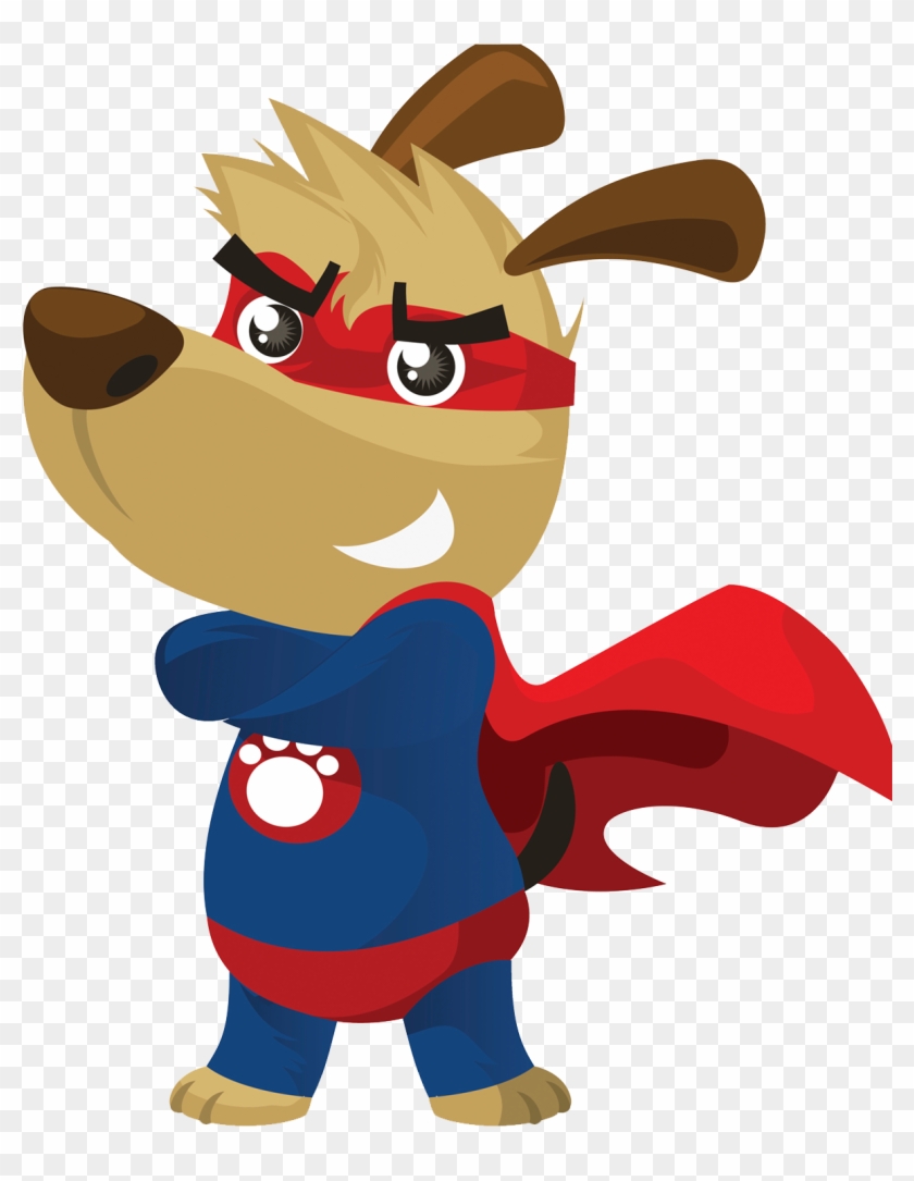 Dog Puppy Cartoon Superhero - Super Hero Dog Clip Art #771028