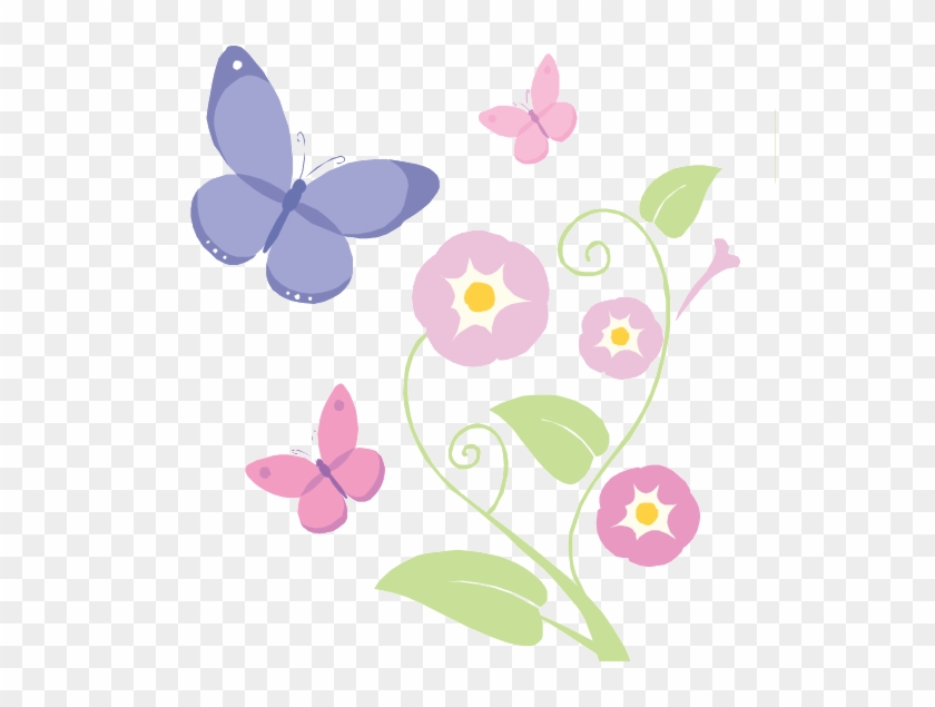 Lilac Flowers And Butterflies Png By Hanabell1 - Flowers And Butterflies Png #771068