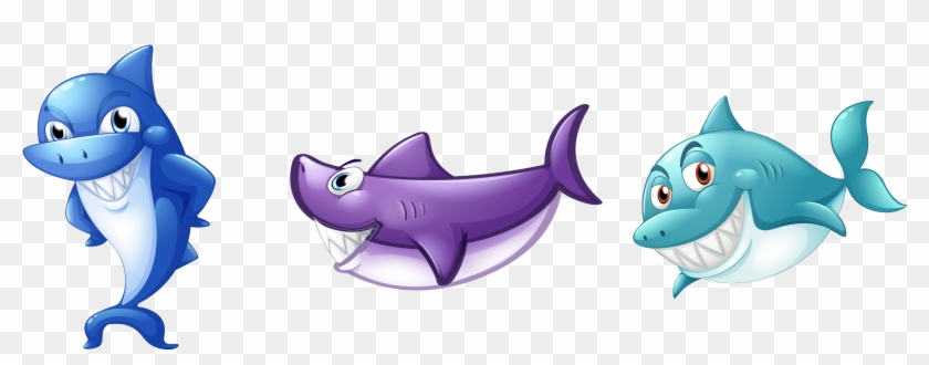 Shark Cartoon Clip Art - Pillow Case Grinning Blue Shark #771078