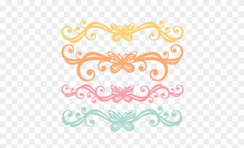 Butterfly Flourishes Svg Scrapbook Cut File Cute Clipart - Free Butterfly Svg Cuts #771087