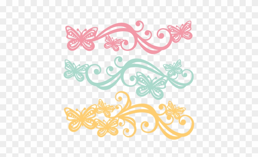 Butterfly Flourishes Svg Scrapbook Cut File Cute Clipart - Scrapbook Butterfly Png #771089