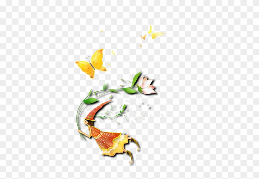 Cute Cartoon Villain Beautiful Butterfly Flower Fly - Cute Cartoon Villain Beautiful Butterfly Flower Fly #771106
