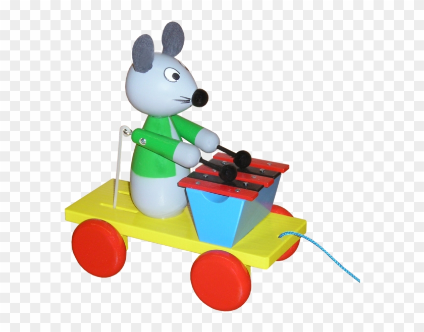 Pull Along Mouse With Xylophone - Aba Pull-along Mouse Musician Cart With Drum (coloured) #771189