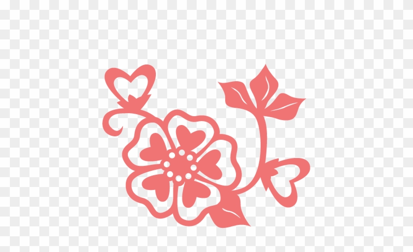 Heart Flower Scrapbook Cut File Cute Clipart Files - Floral Design #771451