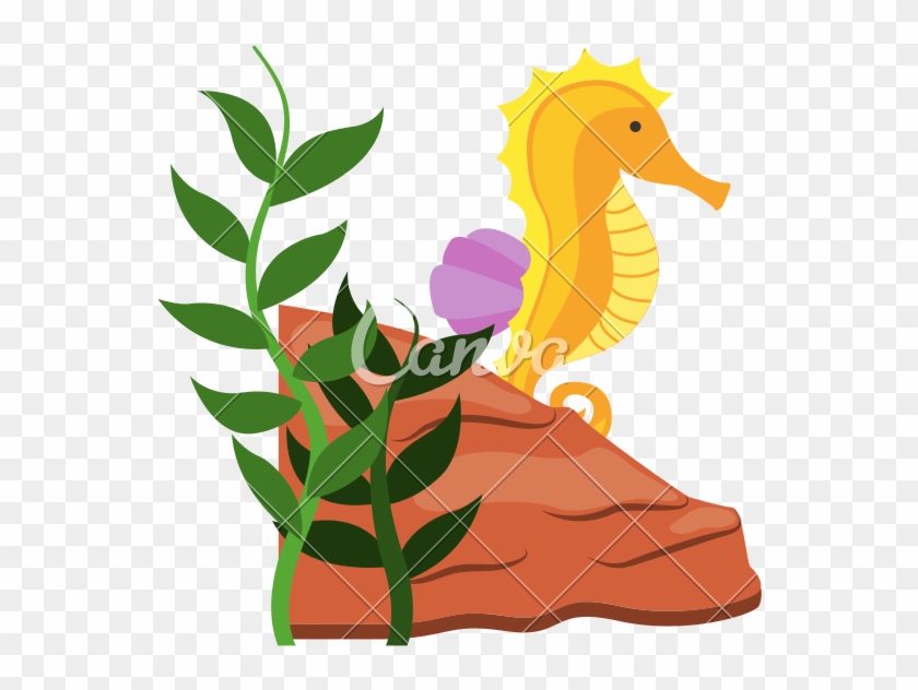 Cute Seahorse Isolated Icon - Algas Icon #771729