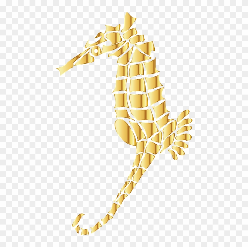 Medium Image - Gold Seahorse Clipart #771737