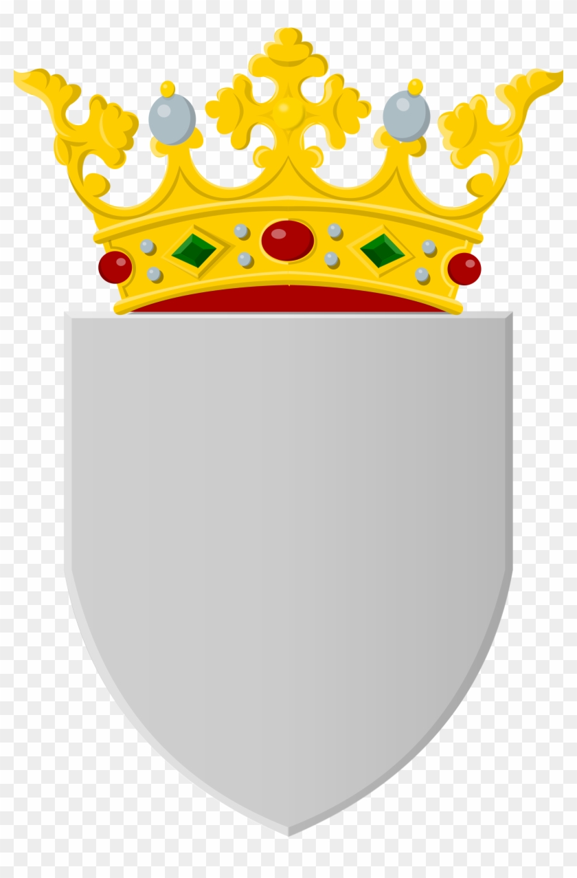 Silver Shield With Golden Crown - Shield With Crown Png #771777