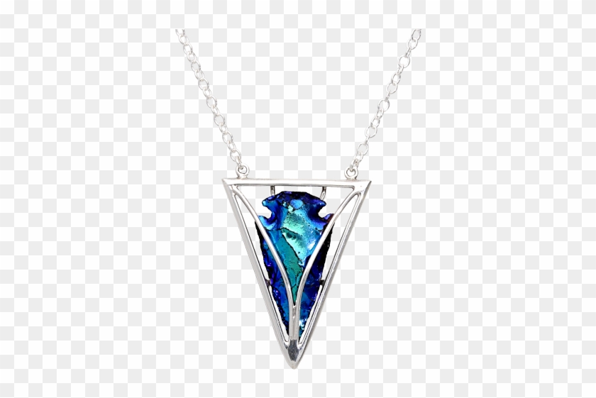 Blue Titanium Sterling Silver Necklace - Pendant #771794
