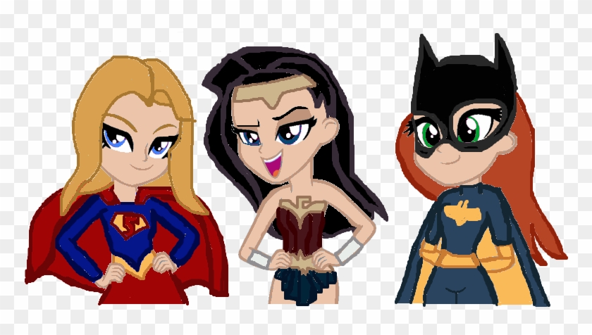 Supergirl, Wonder Woman, And Batgirl By Rosiepink345 - Art #771833