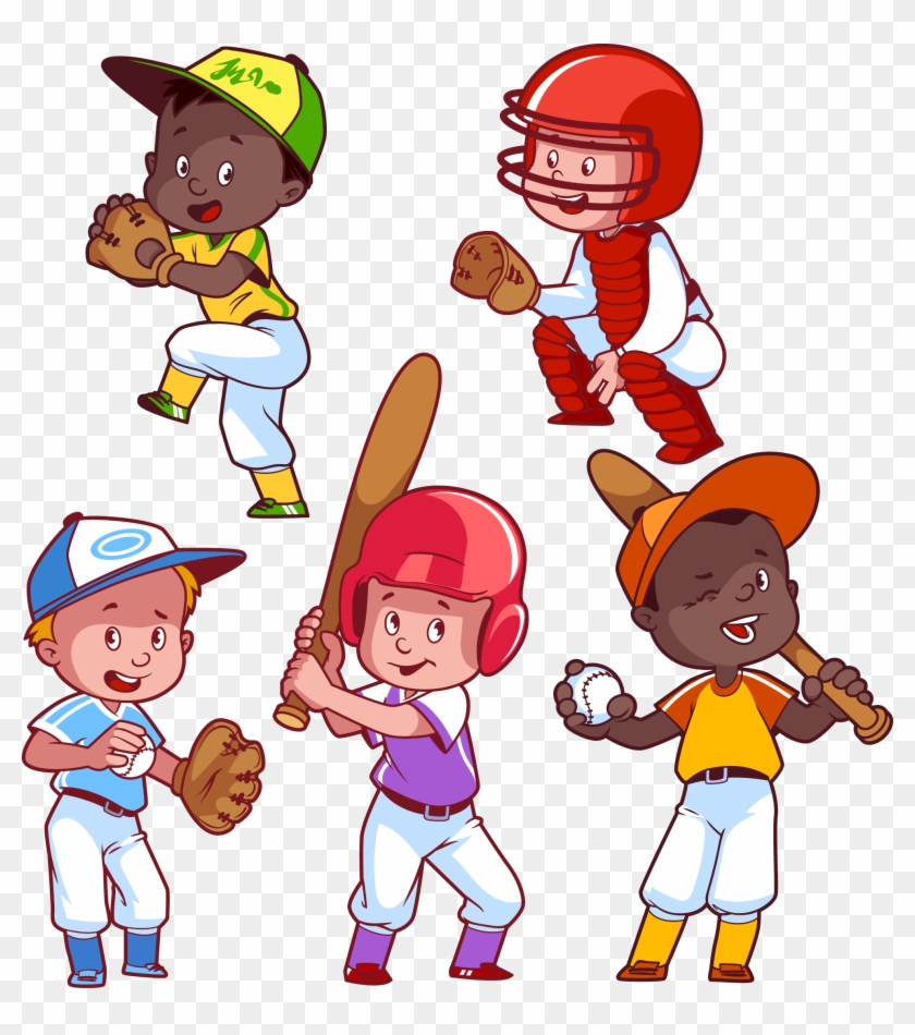 Baseball Cartoon Child Clip Art - Baseball Kids Clip Art #771929