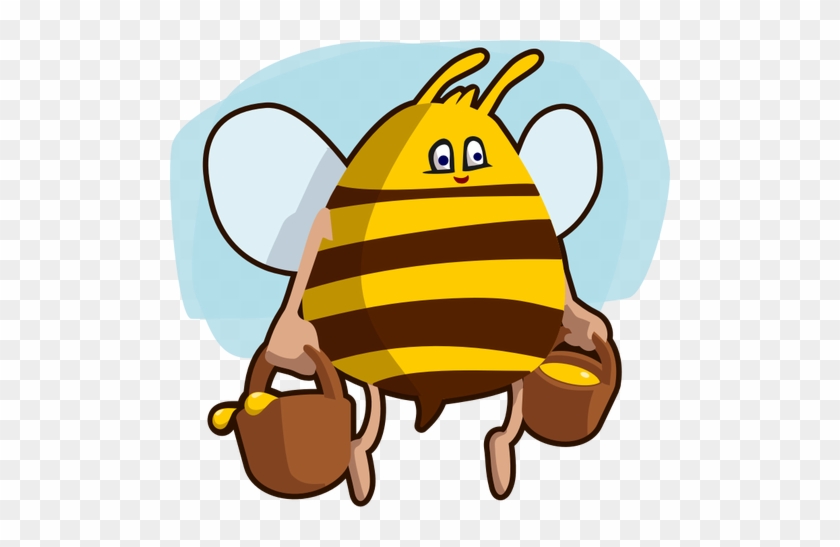 Lebah Kartun Membawa Madu - Bee Carrying Honey Shower Curtain #772152