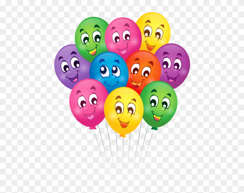 Balloons With Faces Cartoon Png Clipart Picture - Birth Day With Animation #772849