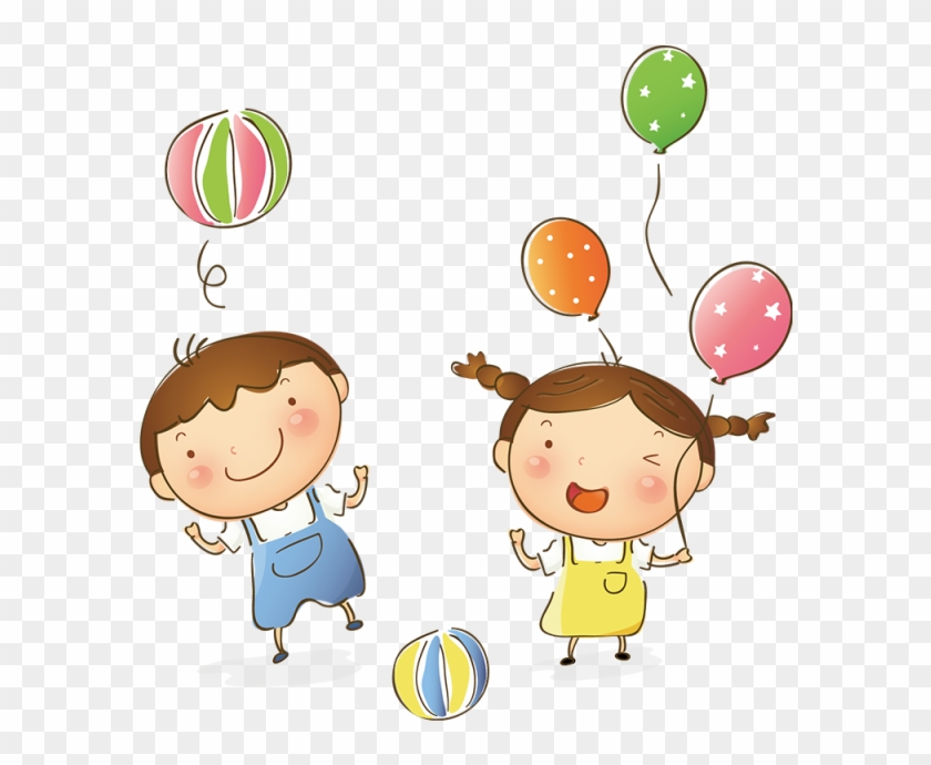 Children And Balloons, Balloons, Cartoon, Vector Png - 卡通 小孩 - Free  Transparent PNG Clipart Images Download