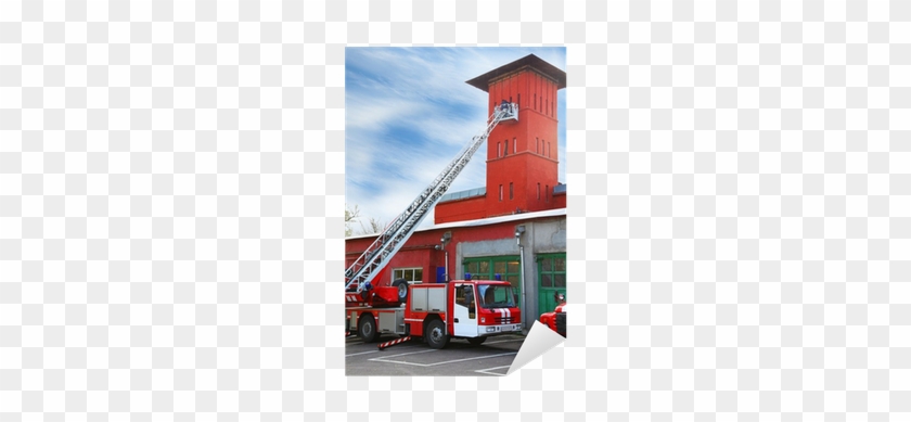Adesivo Fire Station, Camion Rosso Fuoco Con Scala - Fire Engine #773265