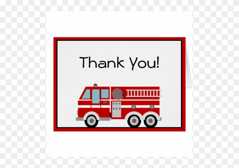 Red Fire Engine And Hat Thank You Note Cards - Feuer-lkw-geburtstags-party Personalisiert Servietten #773617