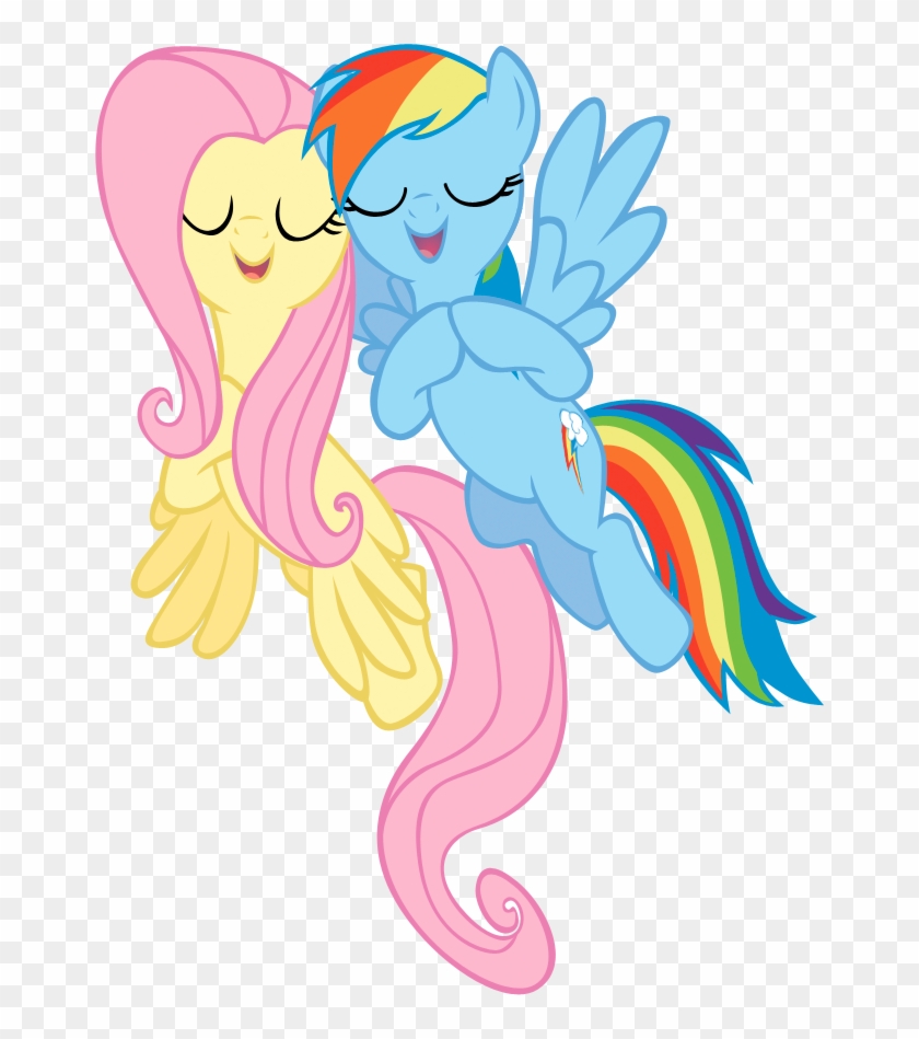 Singing Fluttershy And Rainbow Dash Vector By Rhubarb-leaf - Rainbow Dash And Fluttershy Png #774148