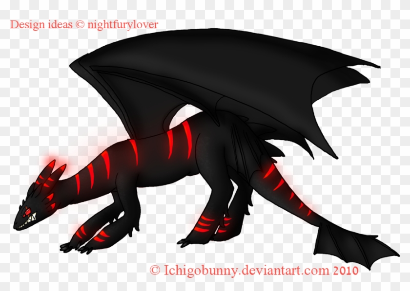 Night Fury Danny By Ichigobunny - Night Fury Dragon Red #774341