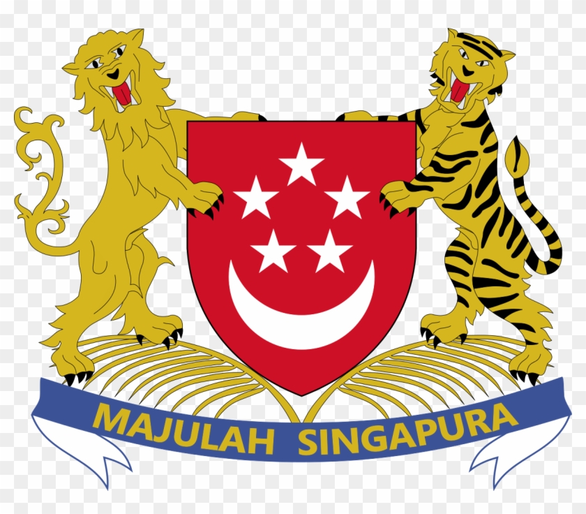 Singapore's Coat Of Arms Has Both A Lion And A Tiger - Singapore Coat Of Arms #774371