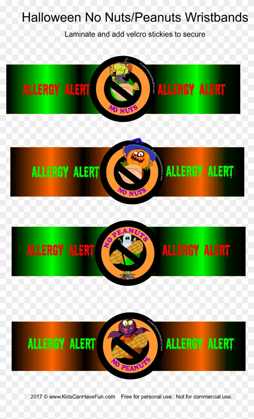 Halloween Allergy Alert Wristbands - Halloween Allergy Alert Wristbands #774582