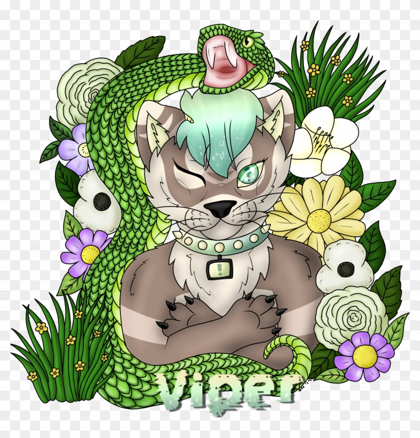 A Flower Badge Is A Fully Shaded, Highlighted Bust - Cartoon #774597