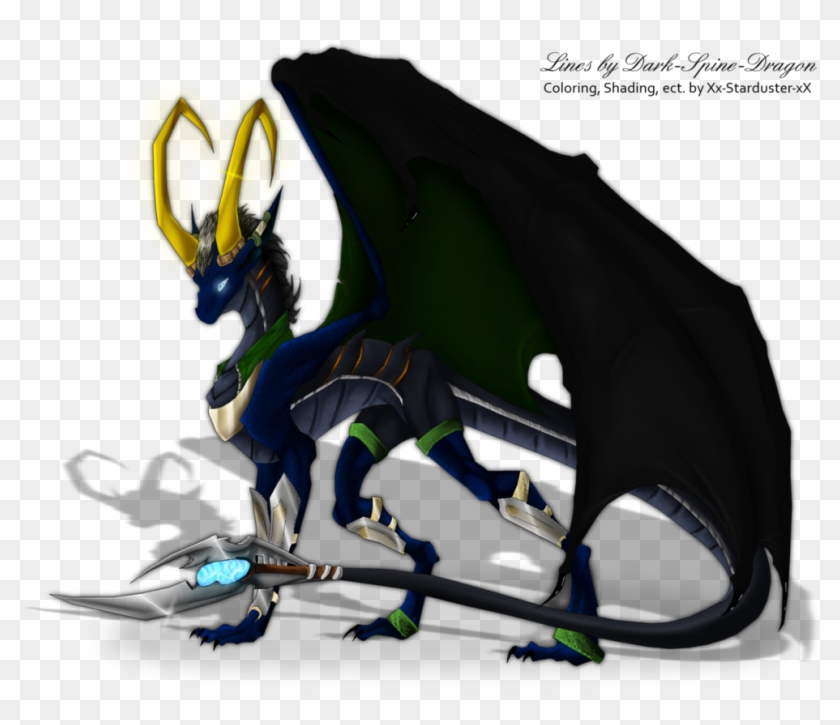 Dragon Loki Colored By Dark Spine Dragon - Loki As A Dragon #774981