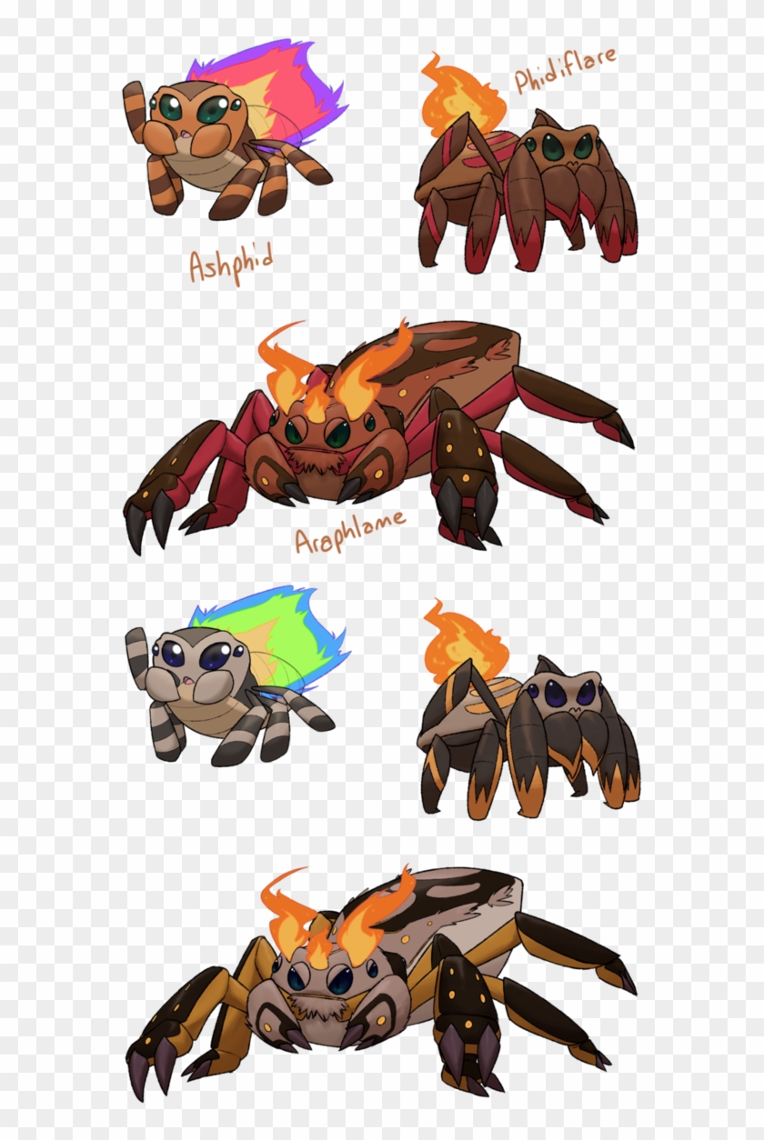 Fakemon Collab Fire Starters - Peacock Spider Fakemon #775028