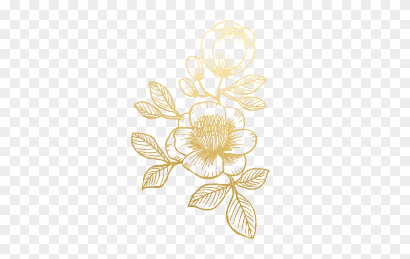 Free Scroll Border Clipart - Gold Flower Png #775450
