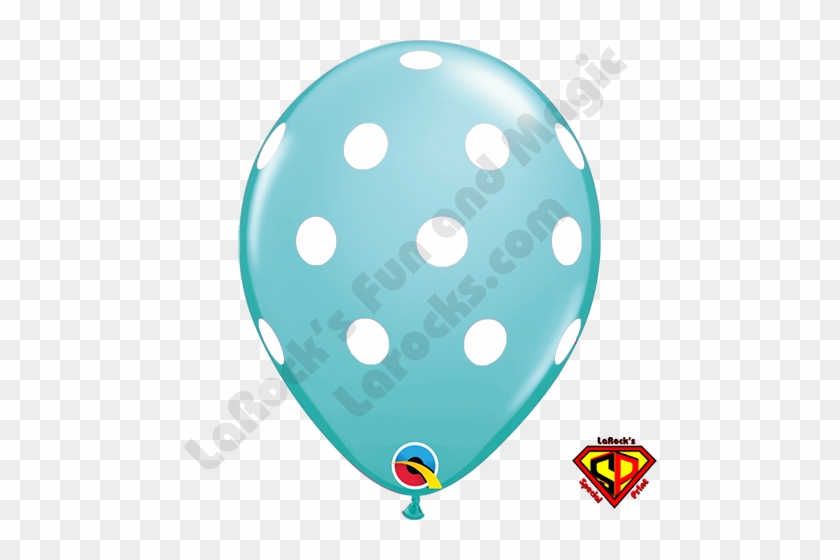 Qualatex 5 Inch Round Big Polka Dot Caribbean Blue - Pink Polka Dot Balloons #775689