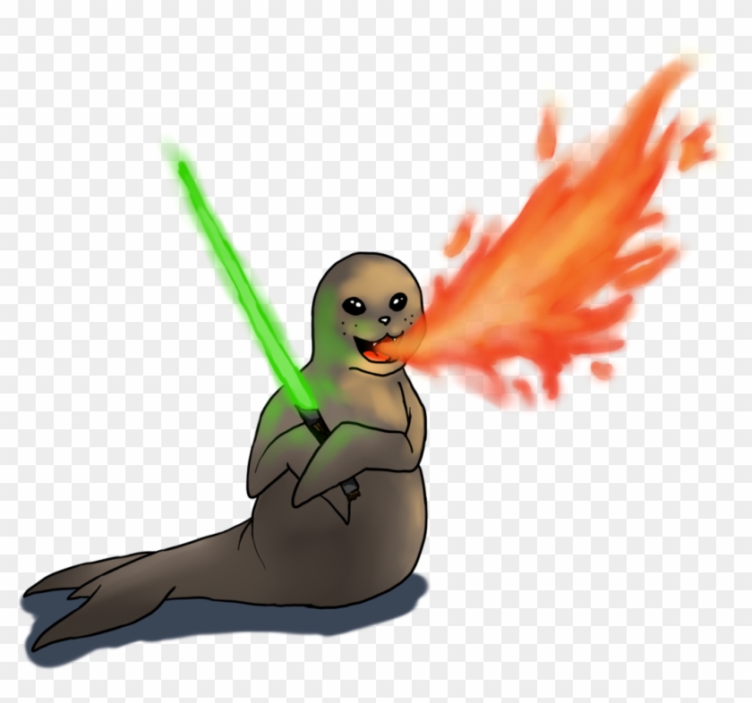 Firebreathing Seal With Laser Sword By Szirka - Cartoon #775854