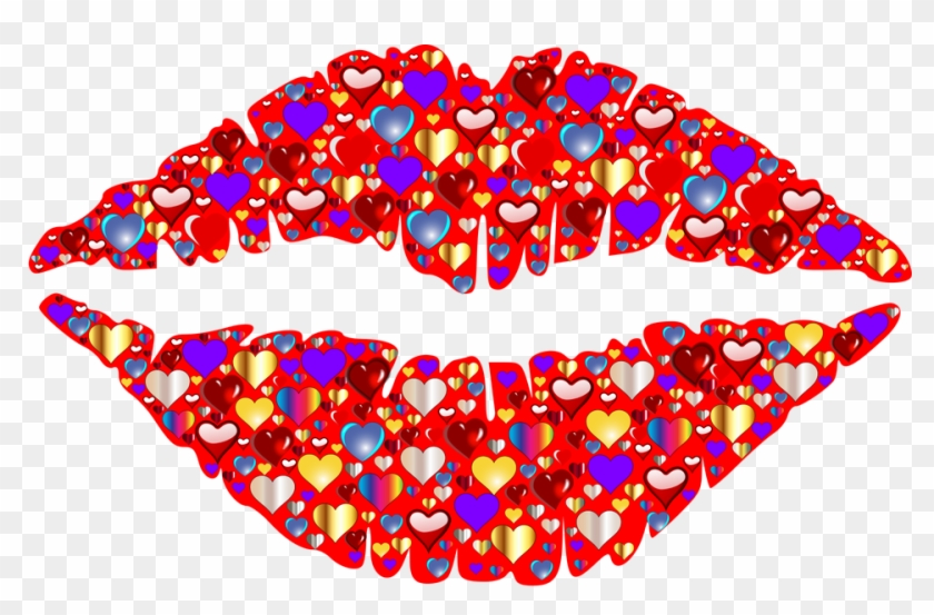 Kissing Clipart Red Hot - Candy Lips Round Ornament #775864