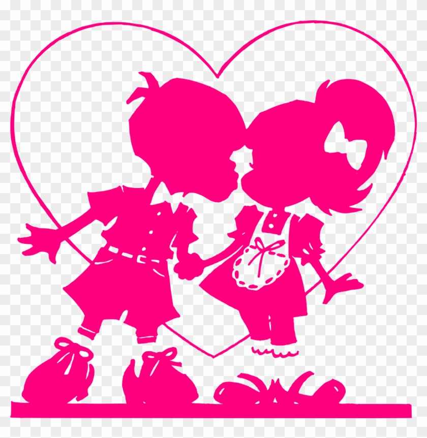 Clipart Kisses Animated - Pink Valentine Hearts Clip Art #775903