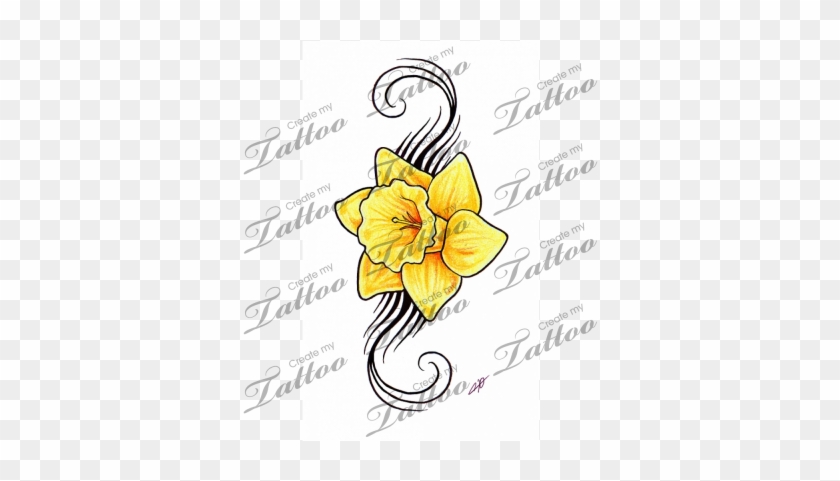 Flower Only W/different Scroll - Fallen Angel Wings Tattoo #775932