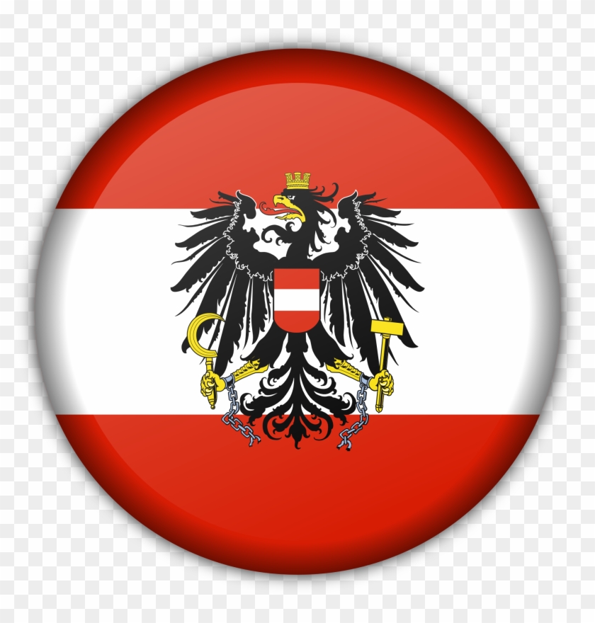 Austria Flag Button 1969px 666 - Coolest Coat Of Arms #775971