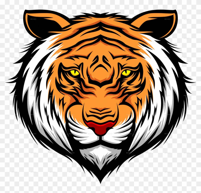 Tiger Mascot Head Logo Download - Tiger Head Vector Png #776096
