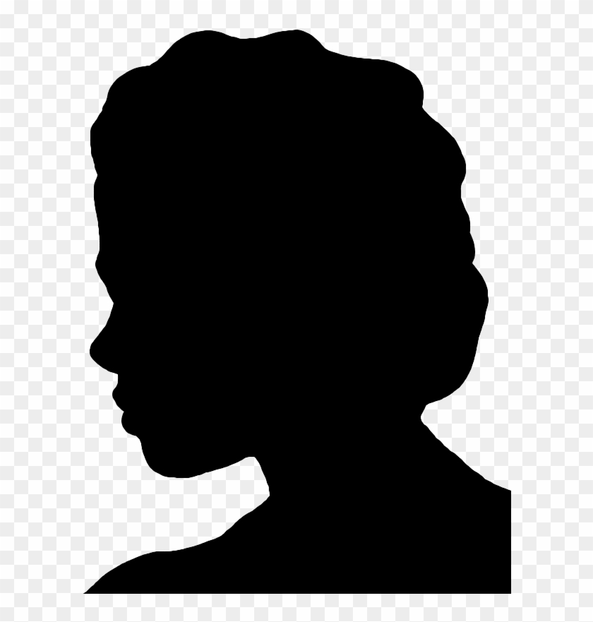 Face Silhouettes Of Men, Women And Children - Old Woman Profile Silhouette #776287