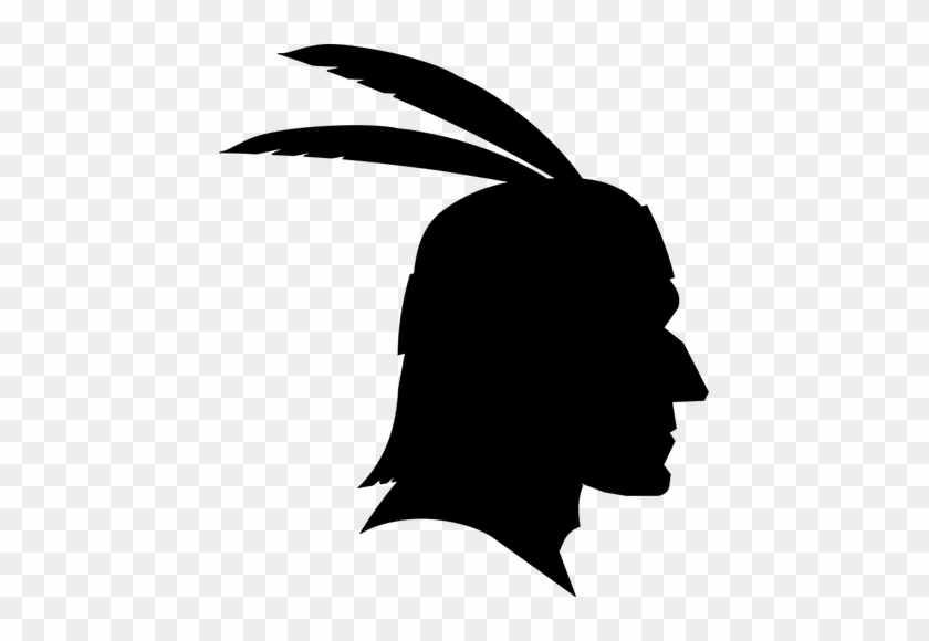 Native American Profile Silhouette Vector Image Public - Indian Silhouette Png #776291