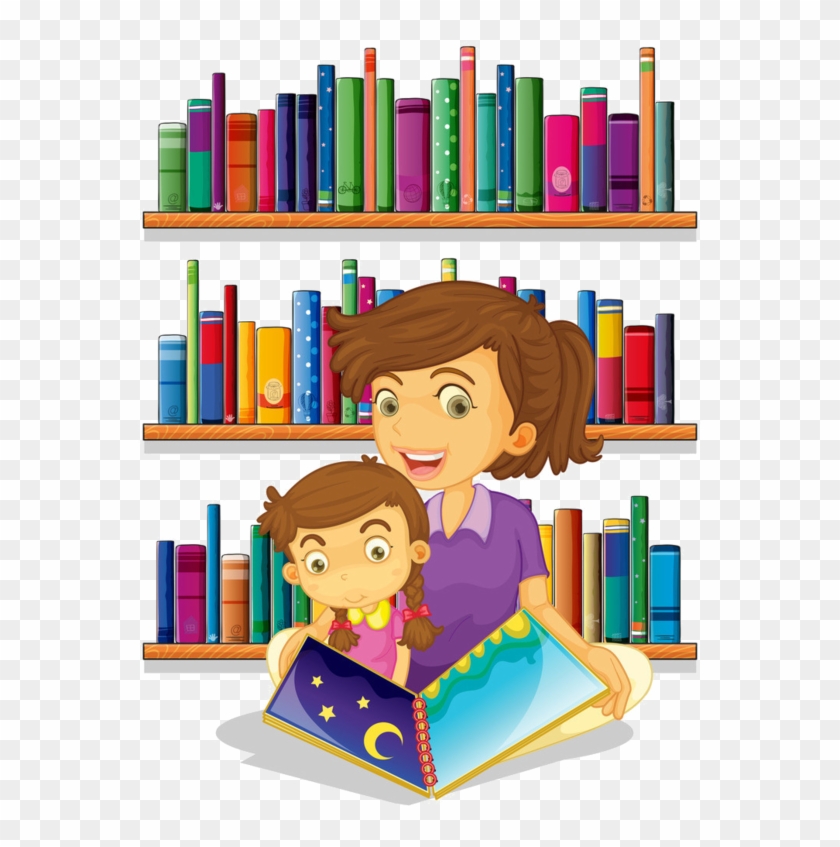 Personnages, Illustration, Individu, Personne, Gens - Mom And Son Reading Clipart #776303