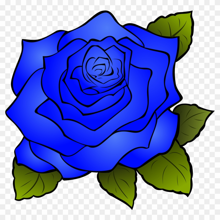 Rose Cartoon Drawing Clip Art - Blue Rose Clipart - Free Transparent PNG  Clipart Images Download