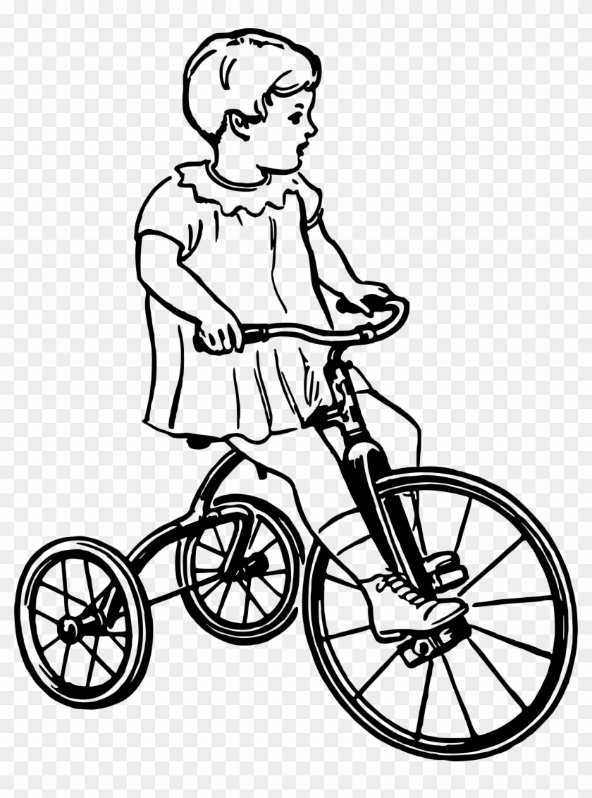 Tricycle Png - Trike Clipart Black And White #776510