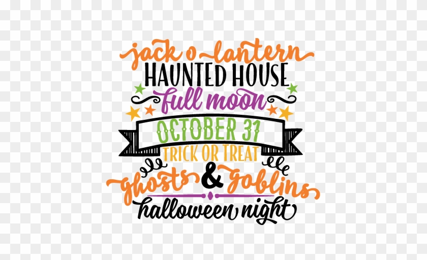 Halloween Night Word Art Svg Scrapbook Cut File Cute - Scalable Vector Graphics #777062