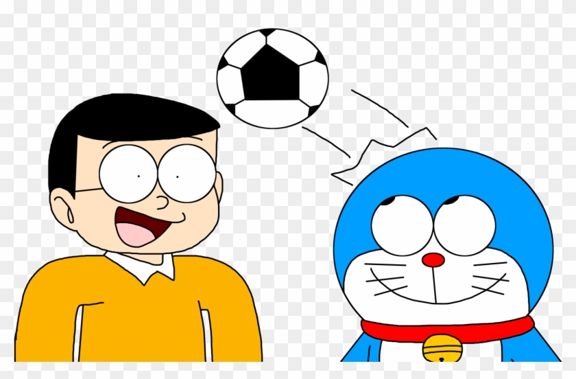 Doraemon And Nobita Playing Soccer By Marcospower1996 - Doraemon Playing #777260