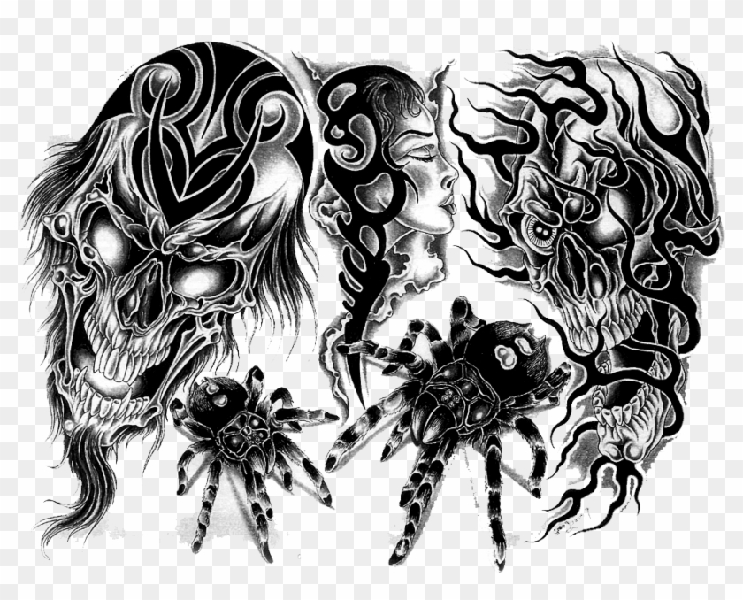 Cowboy Skull Stencil Download - Tattoo Designs Transparent Background #777456