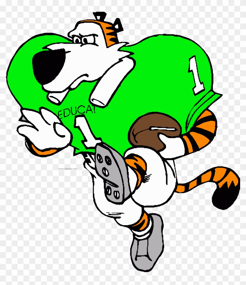 American Football Tigger Cartoon Clipart Png Download - Cartoon Football Player #777543