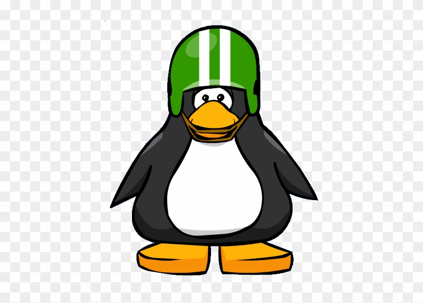 Green Football Helmet From A Player Card - Club Penguin Police #777551
