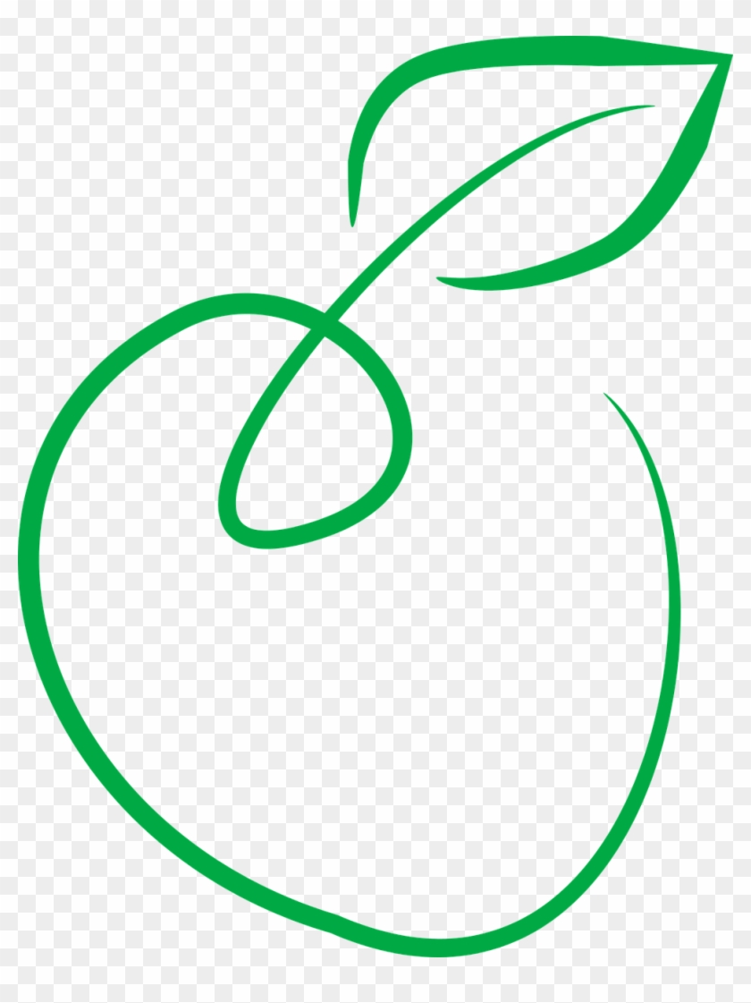 Fruit Green Apple Simple Art Png Image - Green Apple Draw Png #777723