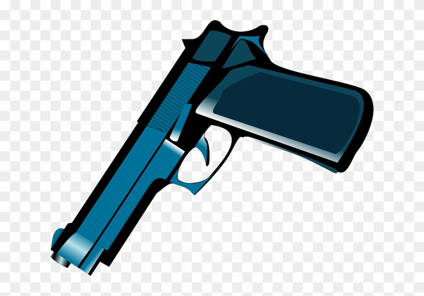 Gun Weapon Metallic Blue Pointing Down Gun - Gun Pointing Down #777927
