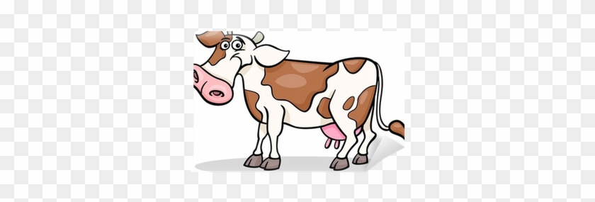 Cow Farm Animal Cartoon Illustration Wall Mural • Pixers® - Animal De La Granja Animado #778453