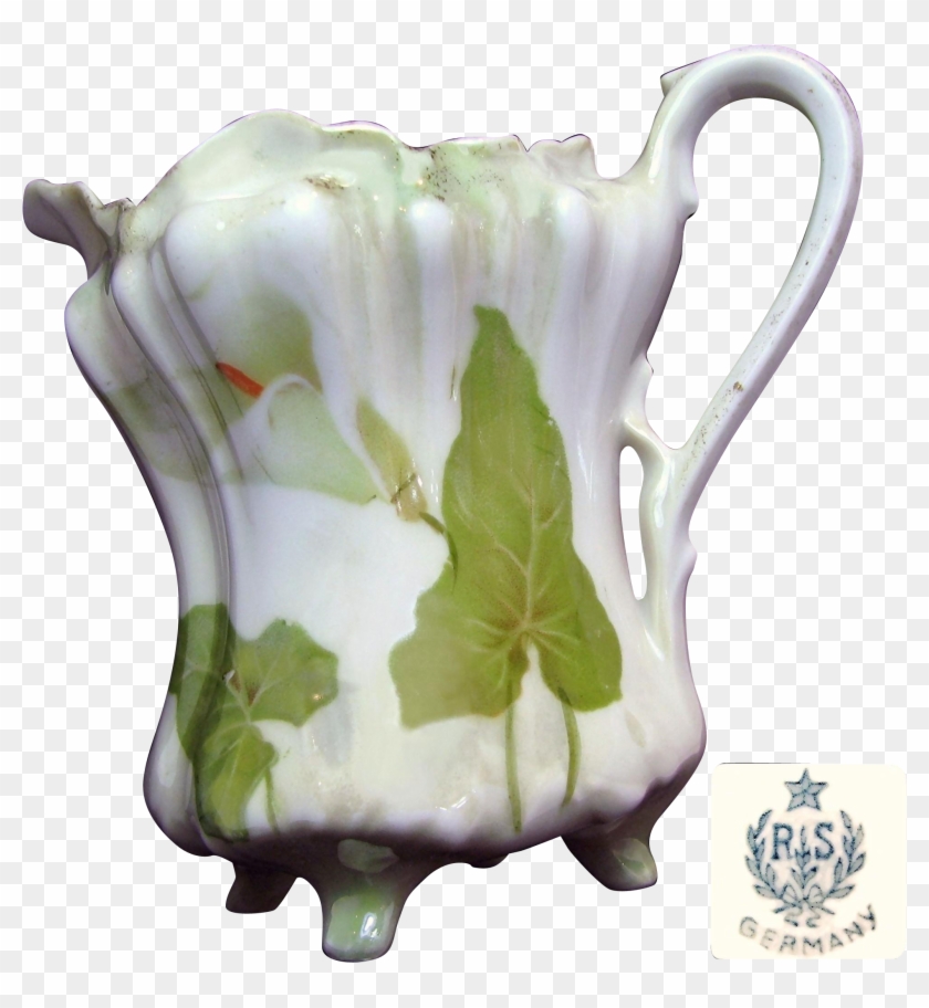 Art Nouveau Rare Rs Germany Calla Lily Footed Creamer - Art Nouveau Rare Rs Germany Calla Lily Footed Creamer #778603