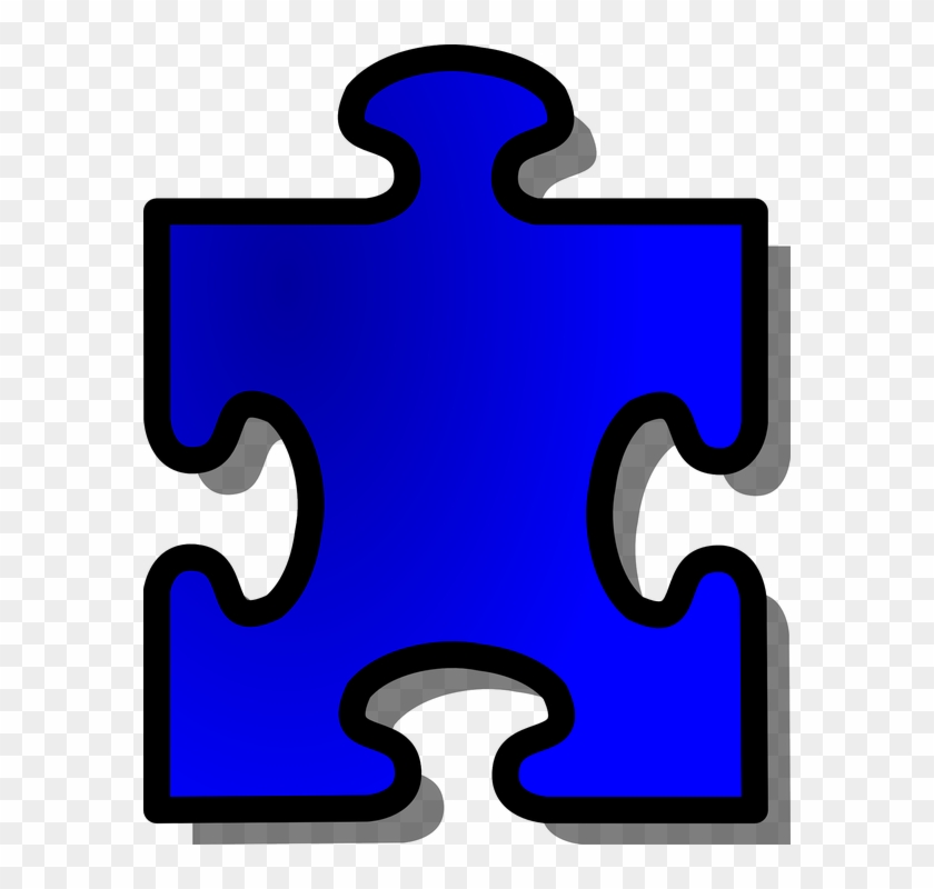 Free Vector Blue Jigsaw Puzzle Piece Clip Art - Autism Puzzle Piece Symbol #778617